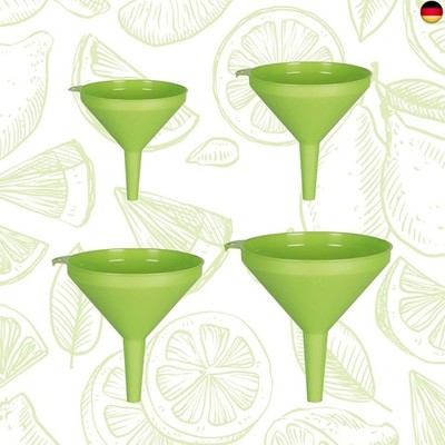 Cosmoplast 4 Küchentrichter, Durchmesser 8, 12, 16, 18 cm, 100% hergestellt in 
