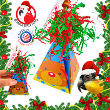 Bonka Bird Toys 2746 Rudolph Christmas Crinkle Cone Foraging Festive Treat Pet
