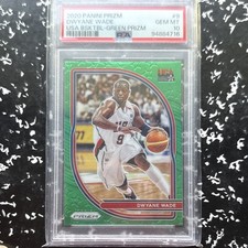 2020-21 Panini Prizm Dwyane Wade #9 Green Prizm USA Basketball PSA 10