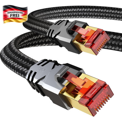 Cat 8 LAN Kabel 5m für Hochgeschwindigkeits internet und gaming, 40Gbps 2000MHz,