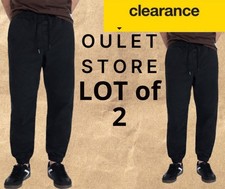 LOT of 2 No Boundaries Twill Jogger Pants Men XL 40-42 Black Pull on Drawstring