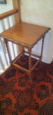 Antique - Barley Twist Legs And Scalloped Edge Square Wooden Table
