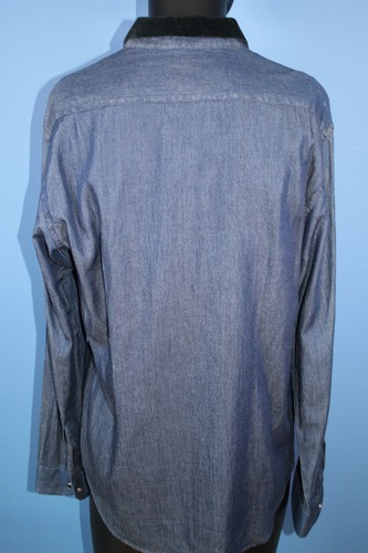 Nwt Zara Hombre Vaqueros Couture Camisa Corte Slim XL a Presión Botón Terciopelo - Imagen 3 de 4