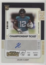 2021 Panini Contenders Rookie Championship Ticket /49 Jalen Camp #241 Auto 12in