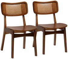 Baxton Studio Tafari Walnut Brown Dining Chairs Set of 2