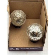 Home Decorators Collection Mercury Glass Sphere Curtain Finials F1601K01GM