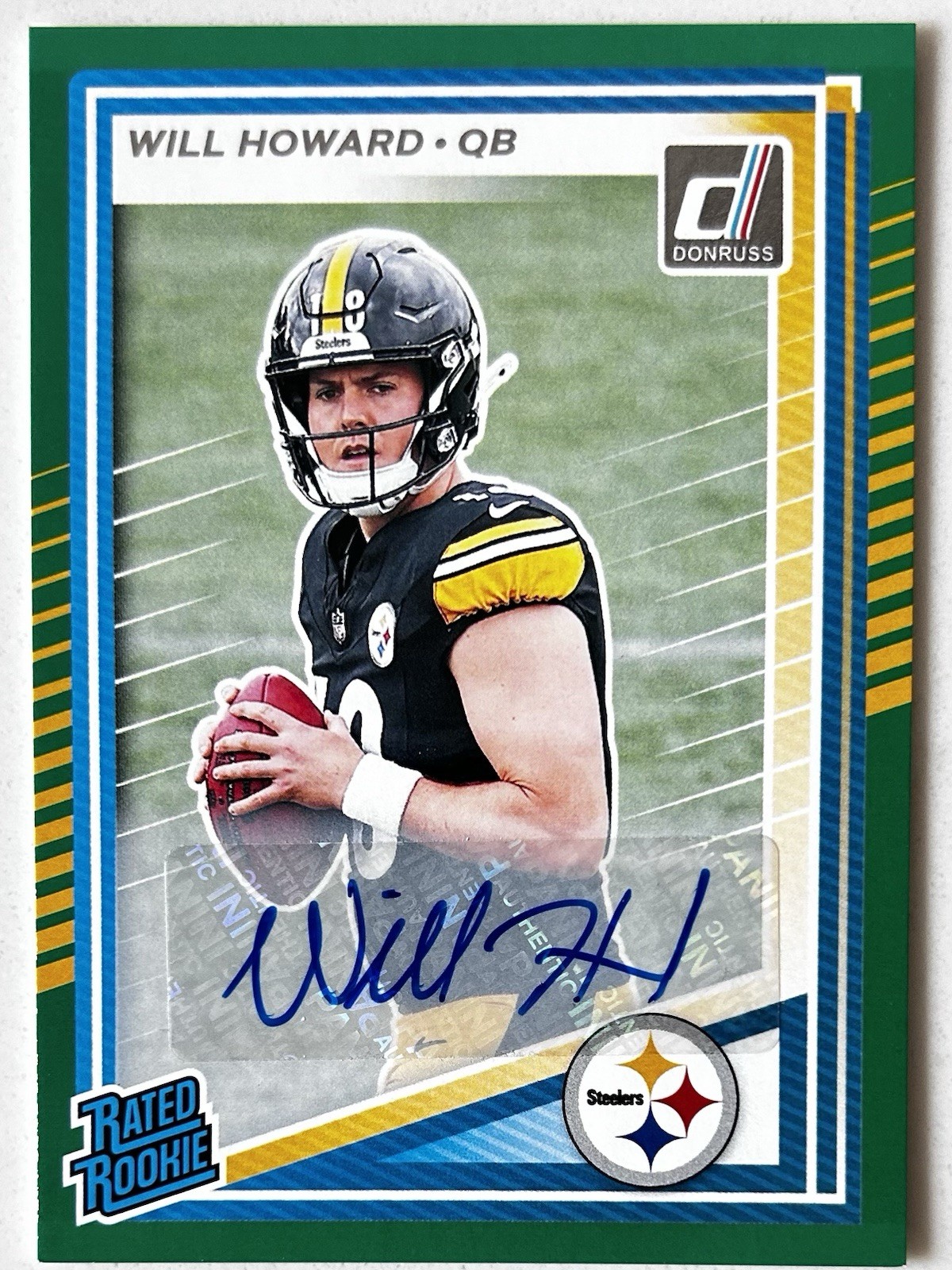 2025 Panini Donruss - Rated Rookie Will Howard #309 Green Autographs (AU, RC)