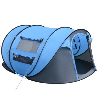 Outsunny Campingzelt Kuppel Wurfzelt mit Fenstern für 4-5 Personen Himmelblau