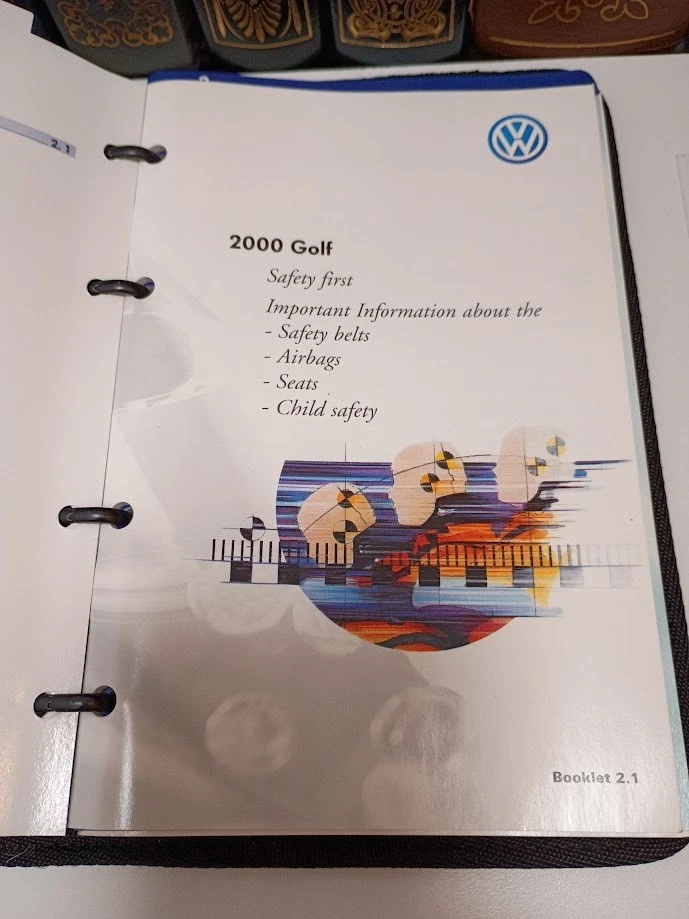2000 Volkswagen Golf владельцев руководство с чехлом OEM Бесплатная доставка - Изображение 3 из 4