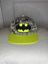 DC Comics Batman Youth Snapback Hat Neon Yellow Flat Brim OSFM