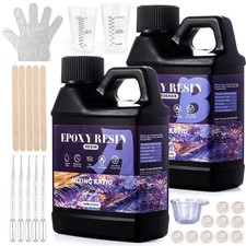 Easy Mix 1:1 Epoxy Resin Kit Crystal Clear-Not Yellowing No Bubble Self Leveling