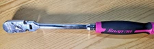 Snap On PINK 3/8” Drive Long Soft Grip Flex Head Ratchet FHLF100