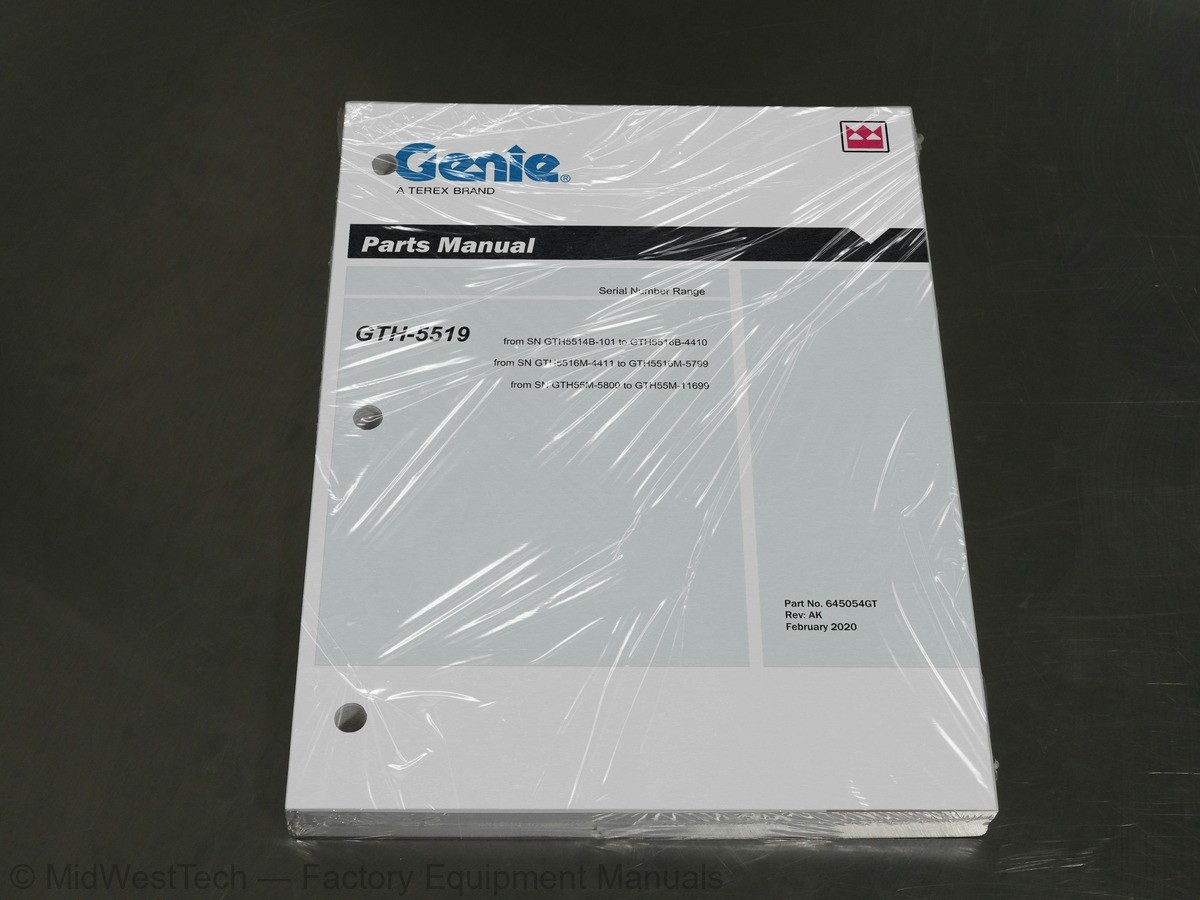 Terex Genie GTH-5519 Articulated Boom Lift Parts Manual Exploded