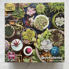 Succulents Puzzle & Poster By Re-marks made in USA 1000 Pieces New