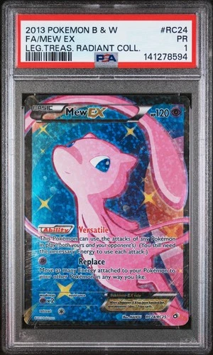 PSA 1 2013 POKEMON Mew EX BW LEGENDARY TREASURES RADIANT COLLECTION RC24 FA Card
