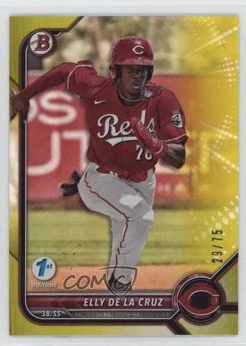 2022 Bowman Draft 1st Edition Yellow Foil 29/75 Elly De La Cruz #BD-80