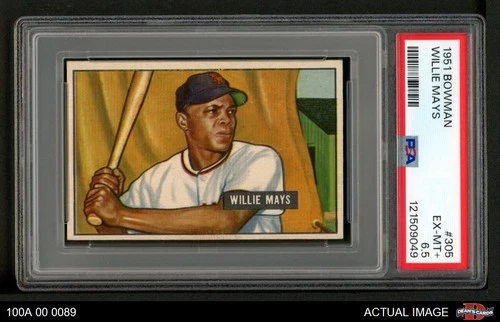 1951 Bowman #305 Willie Mays Giants RC HOF ROYw PSA 6.5 - EX/MT+