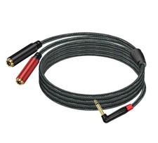 6.35mm Mono Splitter Cable | 1/4" Male to Dual Female Jack Lead