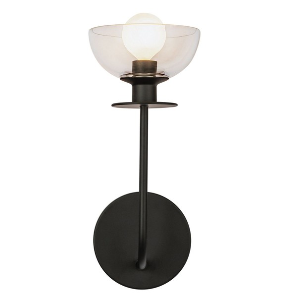 Wandlampe Wandleuchte Schwarz 29,2 Cm Hoch Modern Aus Metall Glas FüR E14-image