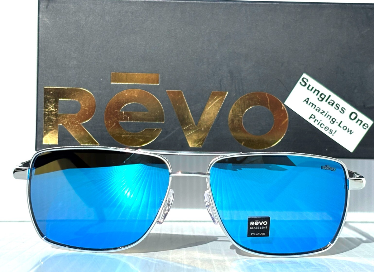 NEW REVO RAY Shiny Chrome POLARIZED Blue Lens Sunglass 1244 03 H2O