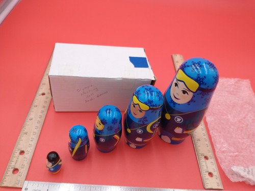 2014 Sochi Winter Olympics Sport Nesting Doll 5pc Russian RARE. #1423 - Picture 3 of 4