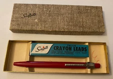 VTG Scripto Red Mechanical Pencil Thick Lead Grease Crayon US Government🆓🚢