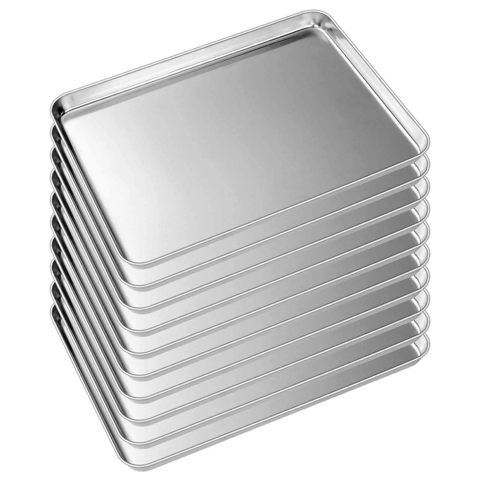 Baking Sheet Tray Set of 10 Stainless Steel Baking Pan Cookie Pan Sheet
