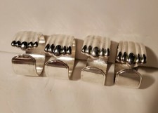 Set of 4 Vintage Silverplate Napkin Rings New w/ Original Box Maxben