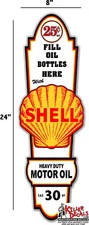 24" X 8" Shell GASOLINE LUBSTER FRONT DECAL LUBESTER OIL CAN / GAS PUMP 