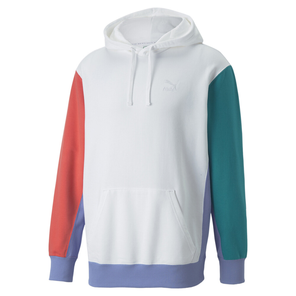 Мужская белая повседневная верхняя одежда с капюшоном Puma Classics Block Hoodie 53561902