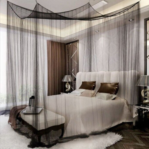 awhao Home 4 Corner Post Bed Canopy Cover Moustiquaire Literie ou Extérieur Filet Répulsif King Bed Protection 