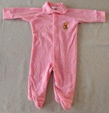 Vintage Winnie The Pooh Pink Terry Size 23.5-26" 13-16lbs Sleeper Pajamas Sears