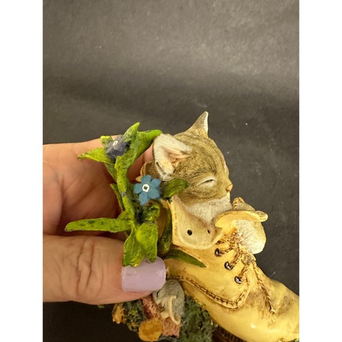 Lenox SWEET DREAMERS Figurine Sleeping Kitten in Shoe Hand-Painted Retired - Imagen 8 de 9