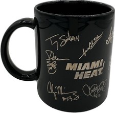 Vintage NBA Miami Heat 1995-96 Coffee Mug Autographs Absolut Vodka Promo Gold