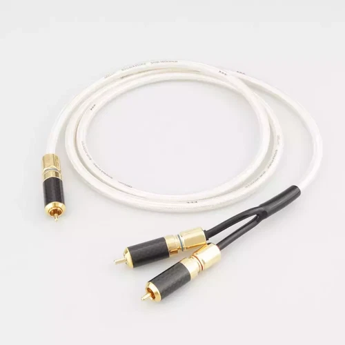OFC Kupfer versilbert Kabel 1RCA auf 2RCA Y Splitter Kabel Subwoofer Verstärker Draht - Bild 6 von 11