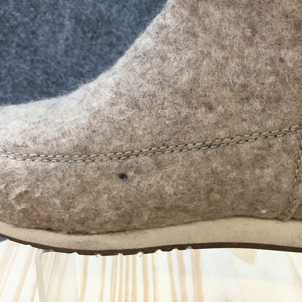 EMU 澳大利亚靴子女式 8 Harper 迷你拉楔形踝靴米色羊毛 — 第 3/4 张图片