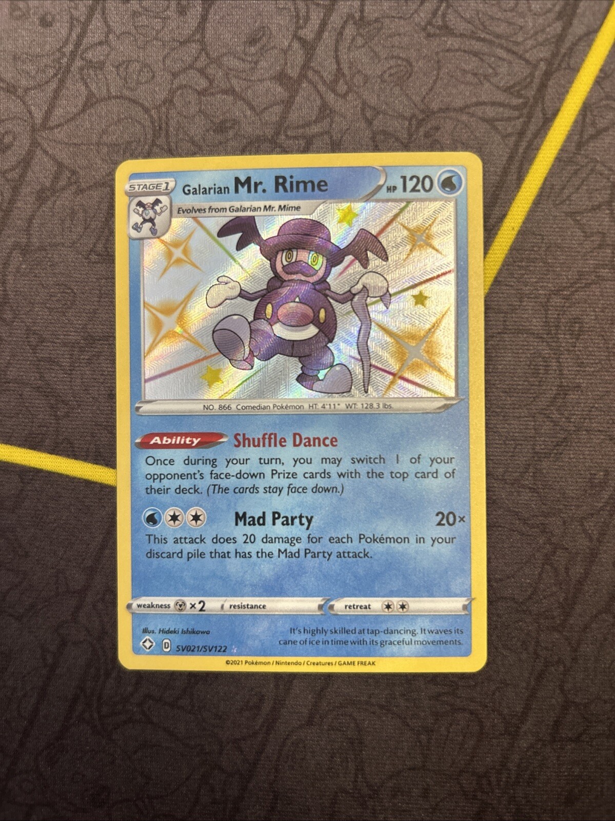 Galarian Mr. Rime SV021/SV122 Shining Fates Shiny Vault Holo Rare Pokémon TCG NM