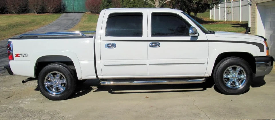 Calcomanías gráficas adhesivas de vinilo Chevrolet Silverado Hockey Stripe 3M 2003-2006 Foto 2 de 4