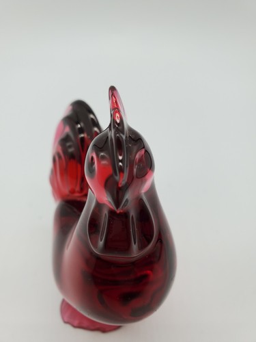 Statuina pollo gallo rosso rubino cristallo Baccarat autentica e firmata - Foto 11 di 12