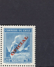 CHILE 1940-46 Sc.O45 20c light blue saltpeter OFICIAL MNH watermarked