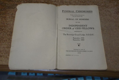 Vintage Oddfellows IOOF Funeral Ceremony Book - 1924