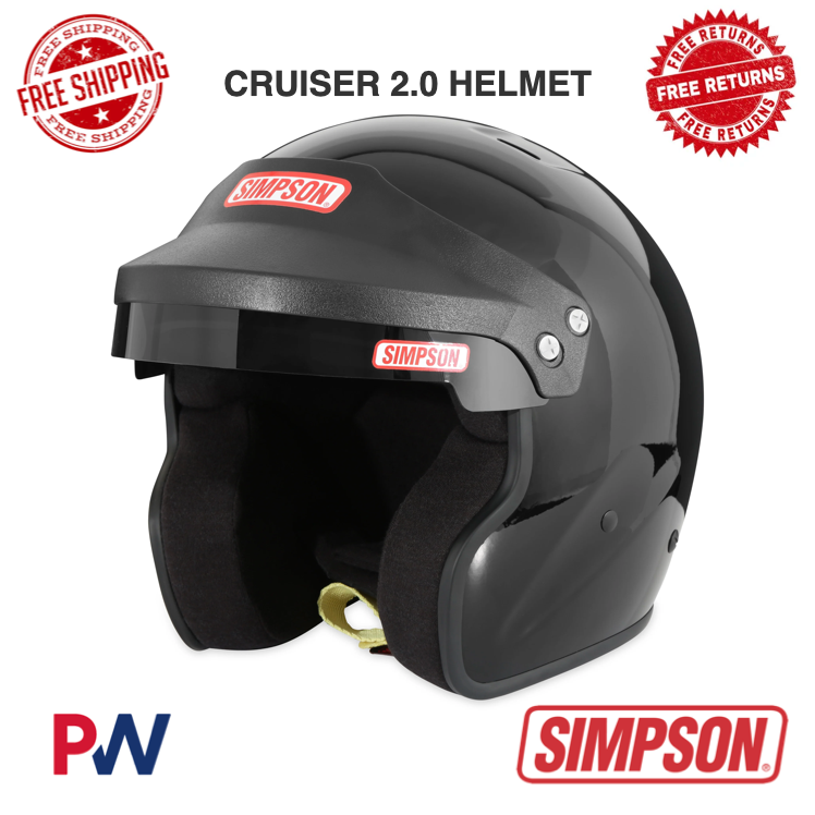 Simpson Racing Cruiser 2.0 Helmet 61-62 cm X-Large - Black