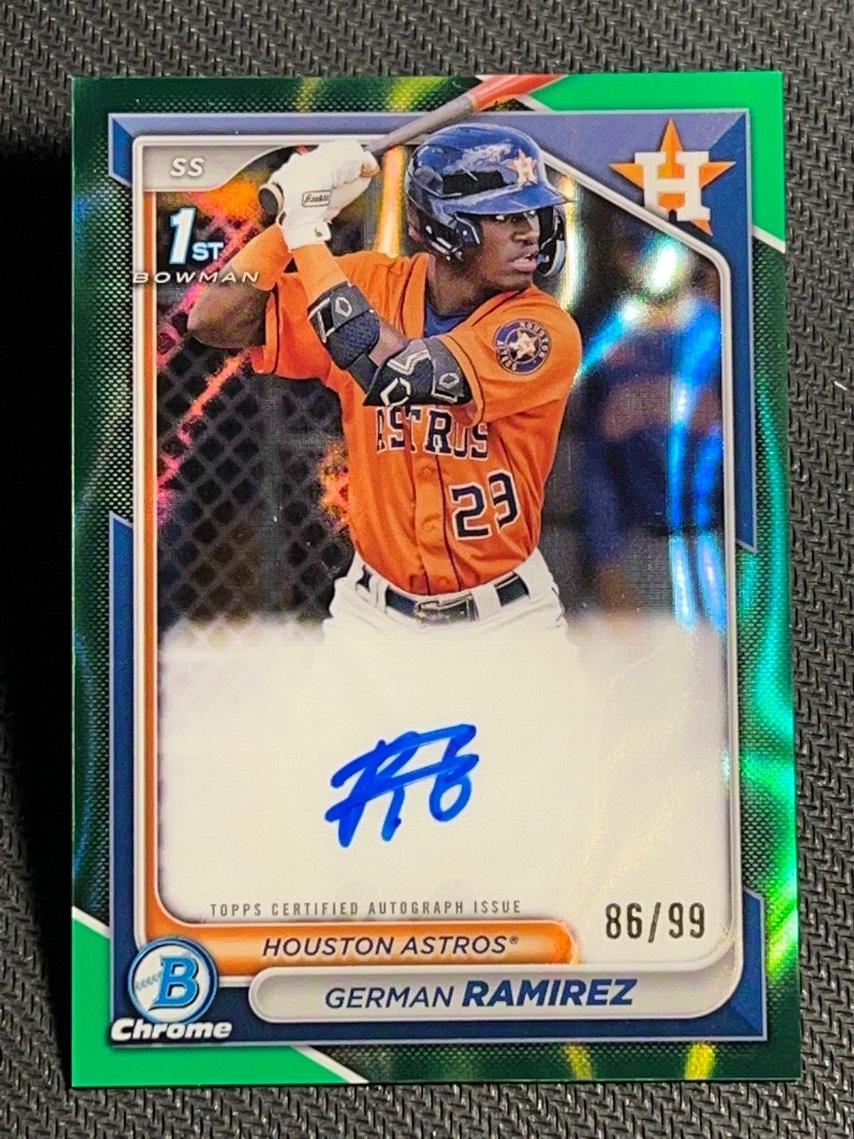 2024 Bowman Chrome 1st GREEN LAVA REFRACTOR AUTO German Ramirez 86/99