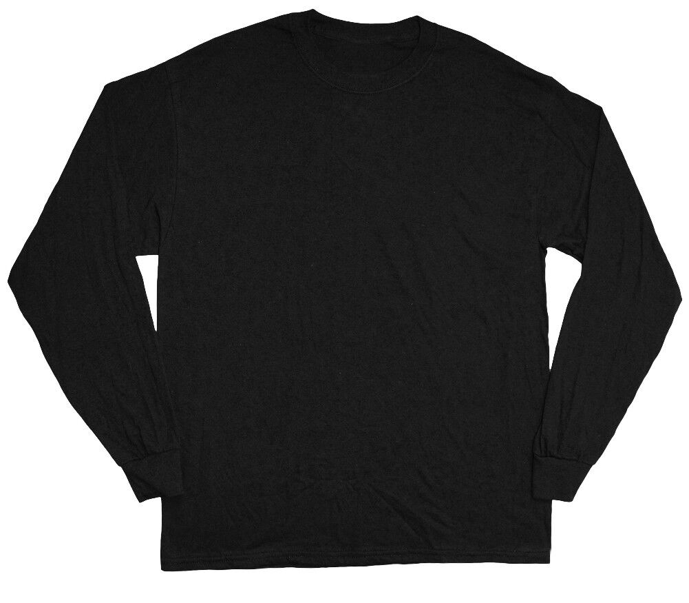 Big Men's Long Sleeve T-shirt black tee shirt men plus size