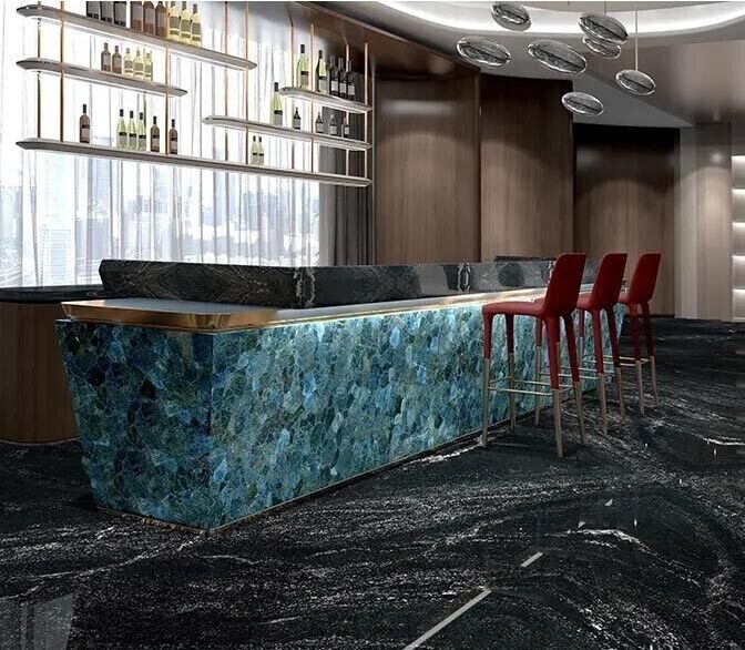 Blue Apatite 24x48 Countertop for Coffee Dining Table Living Room Decor