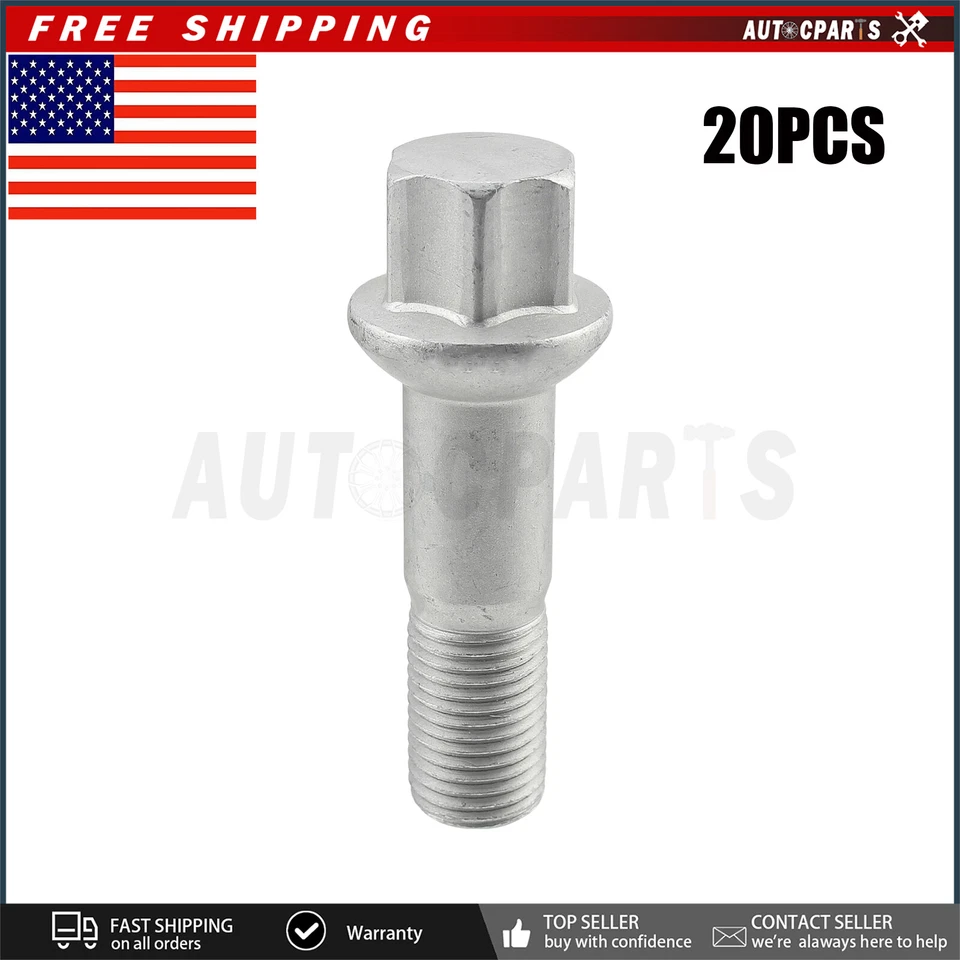 20PCS Wheel Lug Bolts Nuts Fits For Mercedes-Benz ML350 S500 GLK350 0009905307 - Image 4 of 4