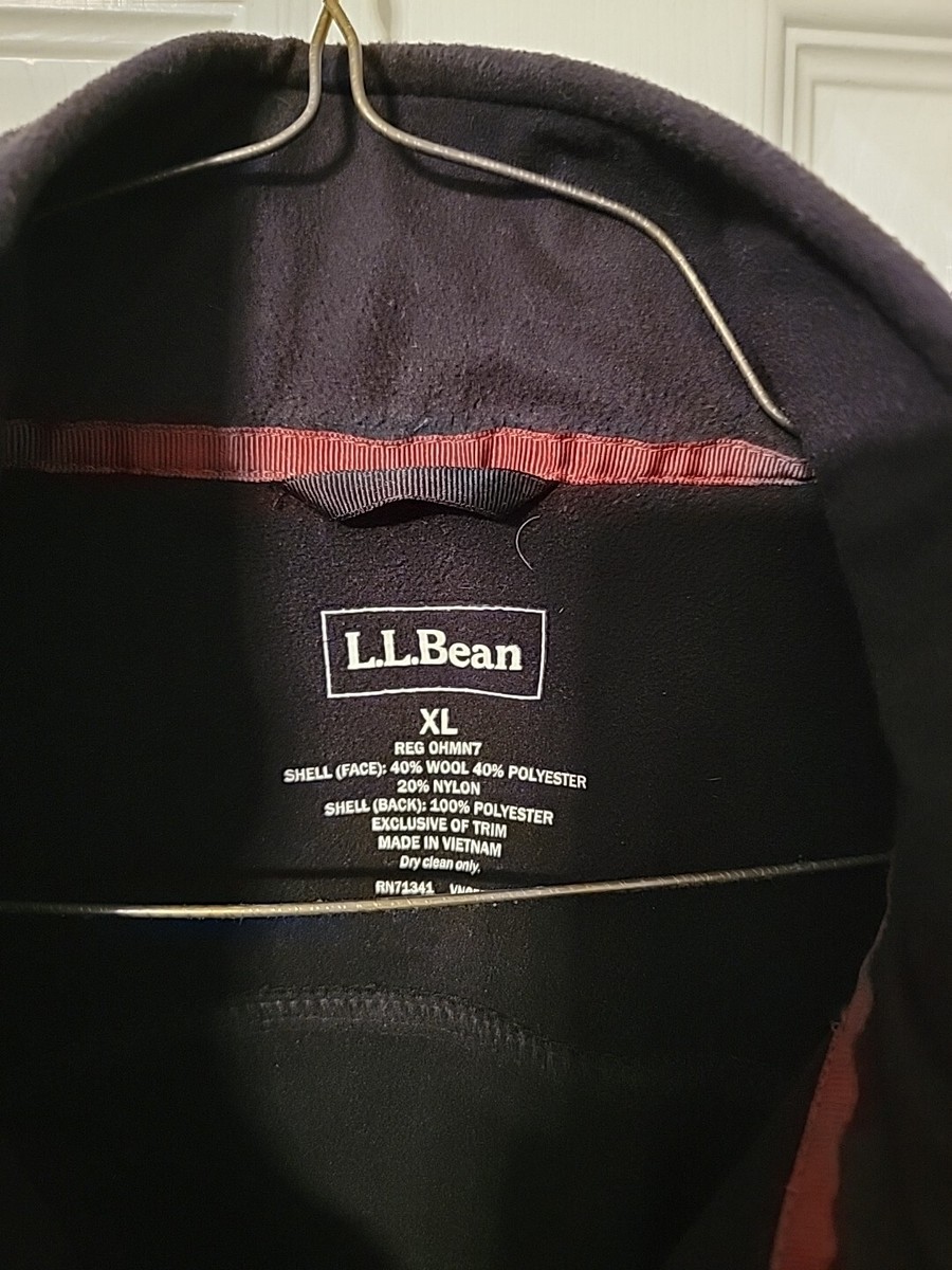 L.L. Bean Jacket Men's Size XL Soft Shell Wool Blend Dark