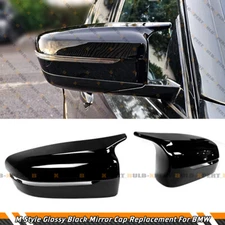 FOR 18-24 BMW G42 G30 G11 G15 M STYLE GLOSS BLACK SIDE MIRROR COVERS REPLACEMENT
