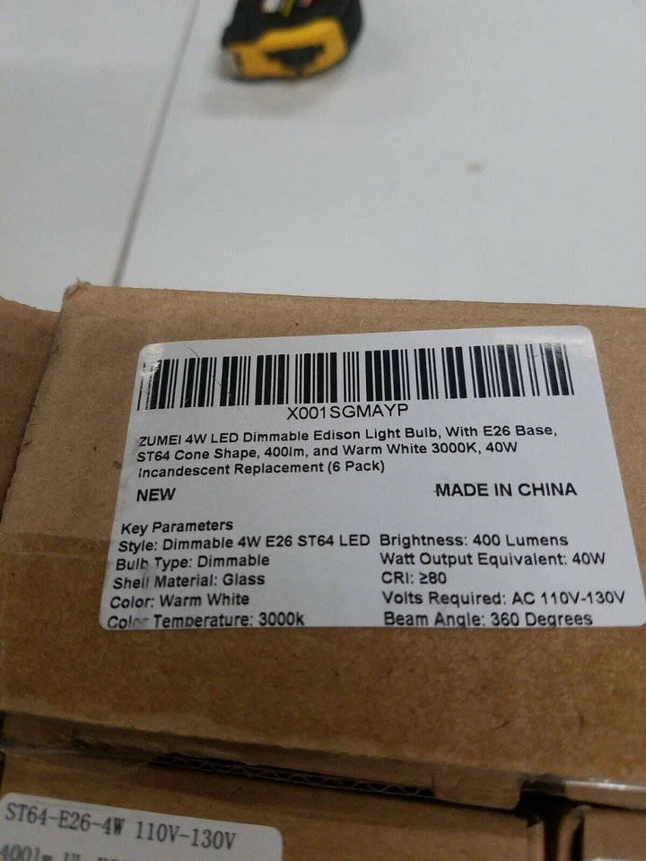 6pcs LED Dimmable Edison Bulbs E26 ST64 Vintage Retro 4W 110V D Warm White - Image 4 of 4