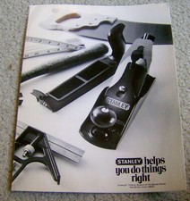 vintage 1960s STANLEY TOOLS sales folder BUTCHER BLOCK TABLE brochure OLD tool